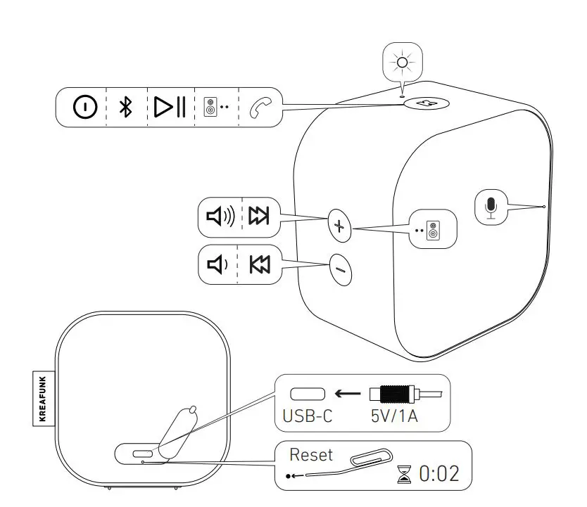 KREAFUNK aCUBE Pocket-Sized Bluetooth Speaker 1