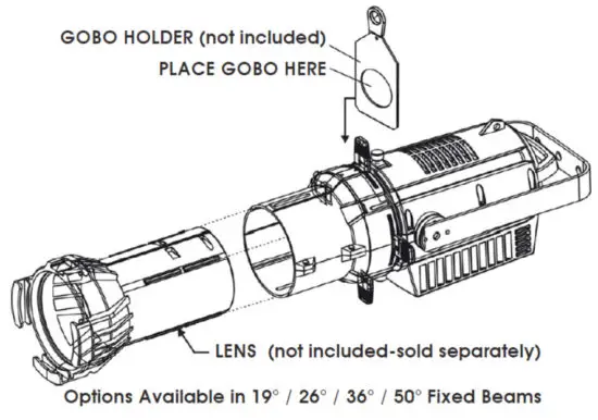ELATION ELAT-CWP713 CW Profile HP LED Spotlight - HOLDER
