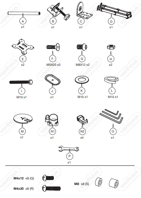 VonHaus-3000249-Dual-Arm-Two-Monitor-Mount-fig-1