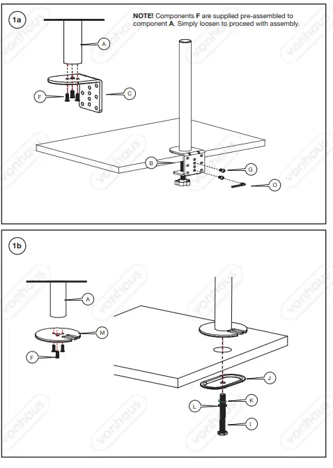 VonHaus-3000249-Dual-Arm-Two-Monitor-Mount-fig-1