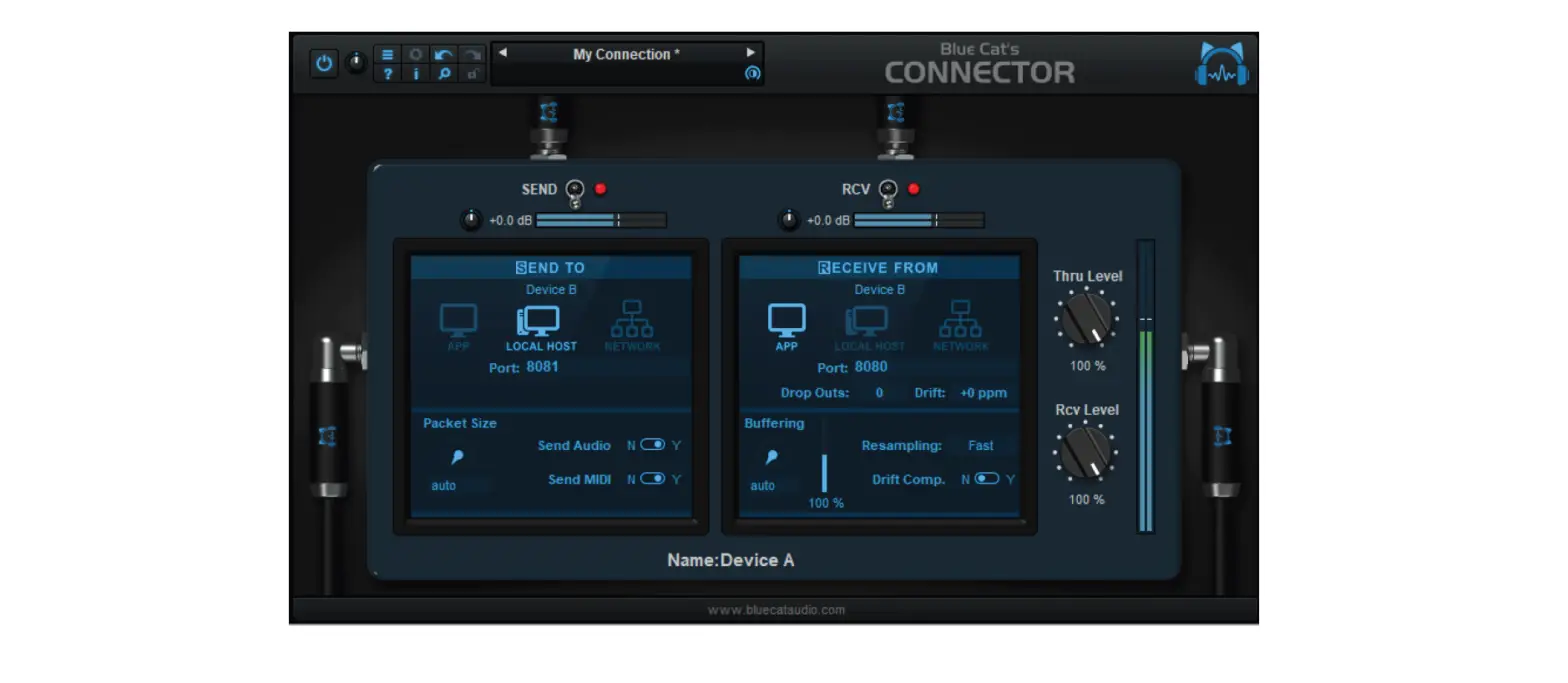 Blue Cat Audio 536094 Blue Cats Connector Audio Midi Streaming Plugin User Manual