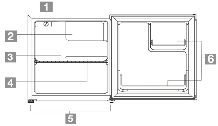 IMPECCA 1.7 CU. FT. Compact Refrigerator--- UNIT OVERVIEW AND FEATURES