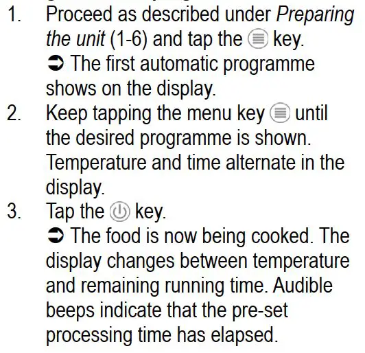 FIG 3 Using automatic programmes