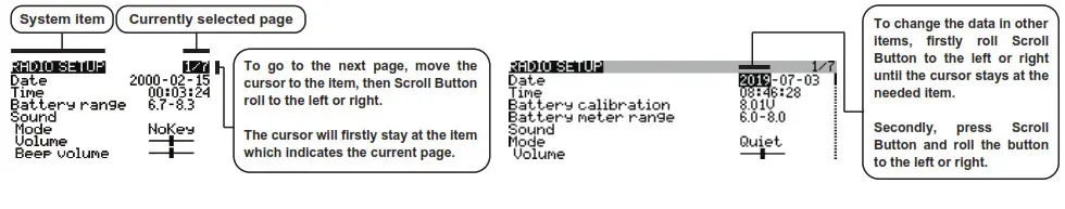 FrSky Access Taranis X9D Plus menu tree