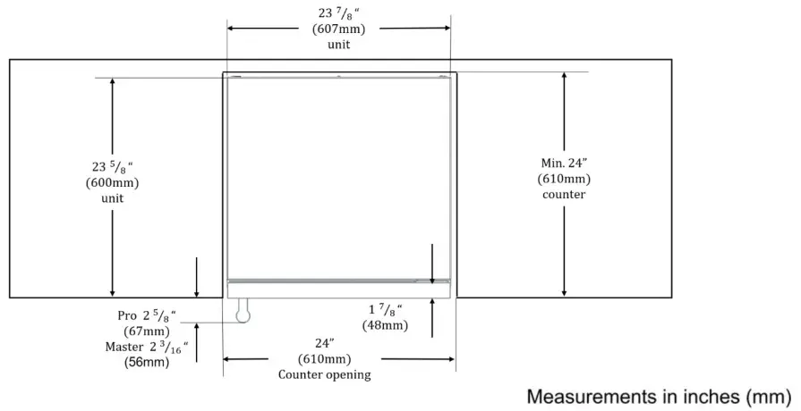 Thermador T24UR925RS 24 Inch Counter Depth Built In Undercounter Refrigerator - Installation location 1
