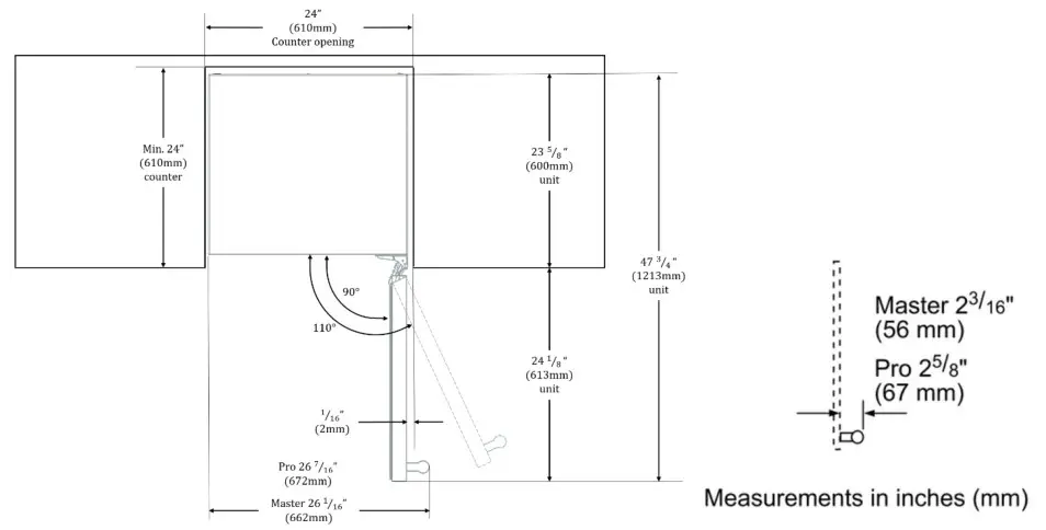 Thermador T24UR925RS 24 Inch Counter Depth Built In Undercounter Refrigerator - Installation location 3