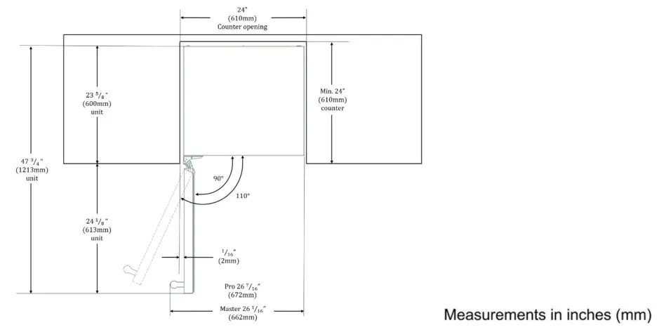 Thermador T24UR925RS 24 Inch Counter Depth Built In Undercounter Refrigerator - Installation location 4