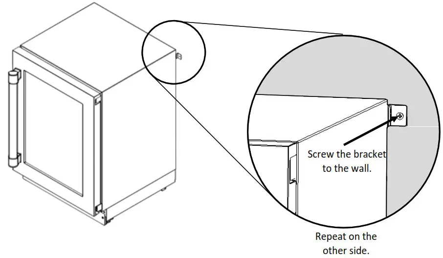 Thermador T24UR925RS 24 Inch Counter Depth Built In Undercounter Refrigerator - Installing the anti tip brackets 4