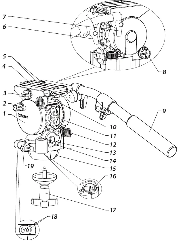 Libec-H15-Fluid-Head-For-video-camera-fig-1