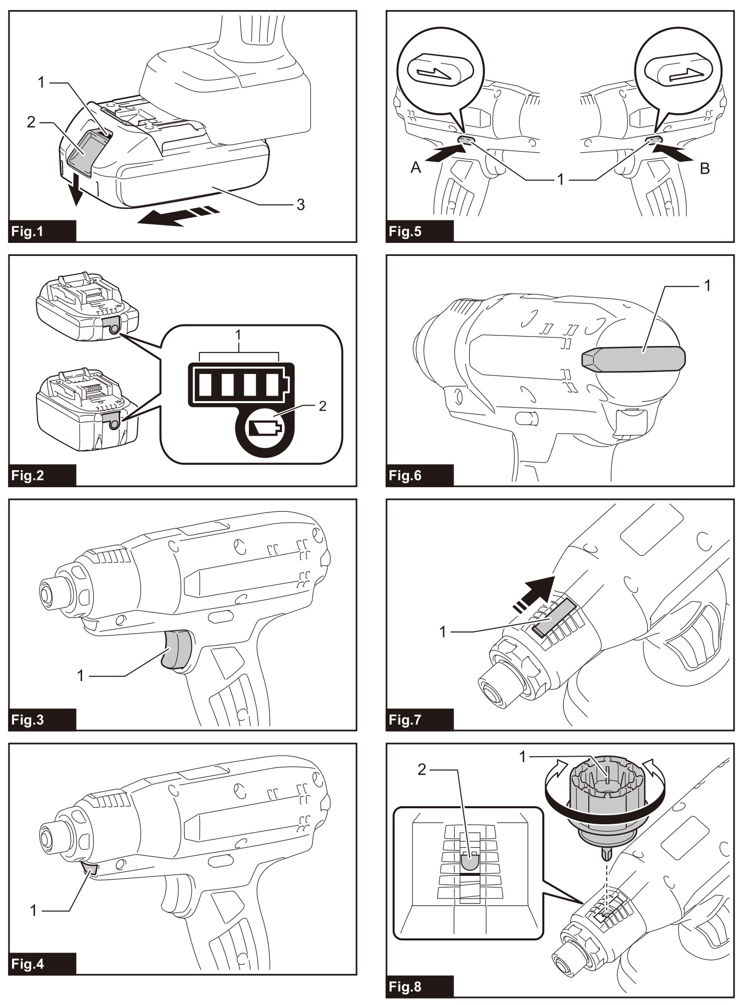 makita DFT087F Cordless Screwdriver - figure 1-8