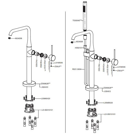 VOGUE-243235-Romeo-Floor-Mounted-Bath-Filler-FIG-1
