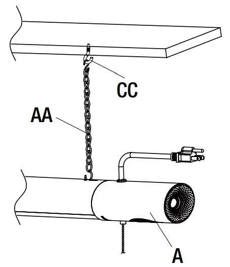 Commercial Electric 55703191 42 Inch LED Shop Light with Bluetooth Speakers -- MOUNTING 1