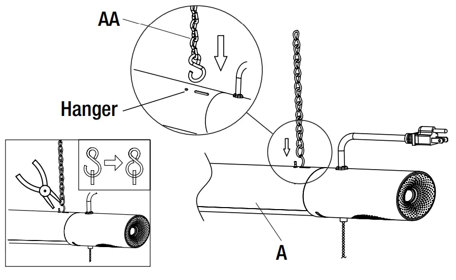 Commercial Electric 55703191 42 Inch LED Shop Light with Bluetooth Speakers -- MOUNTING