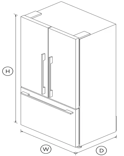 FISHER PAYKEL RF610ADJX6 90cm Freestanding French Door Refrigerator Freezer - DIMENSIONS