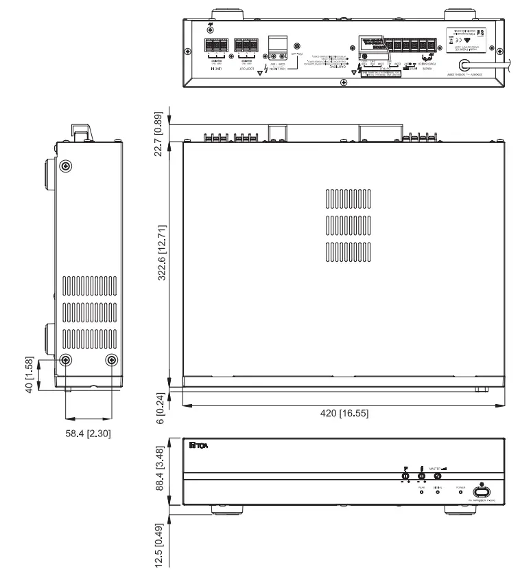 TOA P-2240 Power Amplifier - Diagram