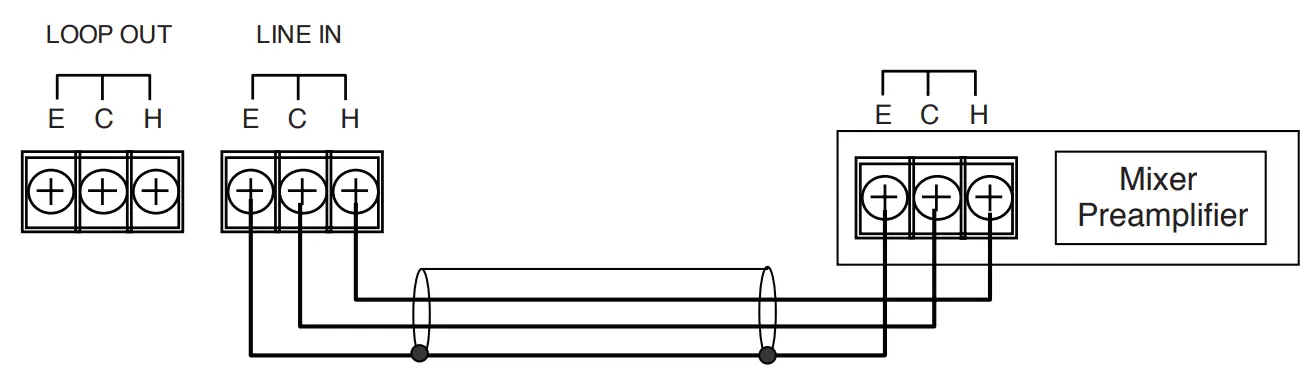 TOA P-2240 Power Amplifier - Speaker line input connection 2