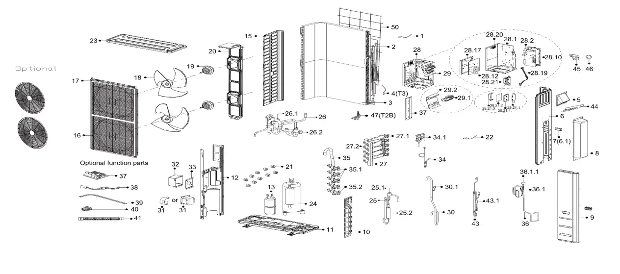 breeze33 BZ33-HYP485Z2-G2-P Mini Split 48000 BTU Outdoor 5 Zone Hyper Pro Heat Pump Unit