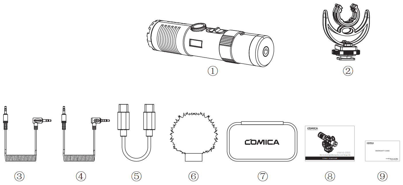 COMICA VM10 Mini Cardioid Digital Shotgun Microphone - 1