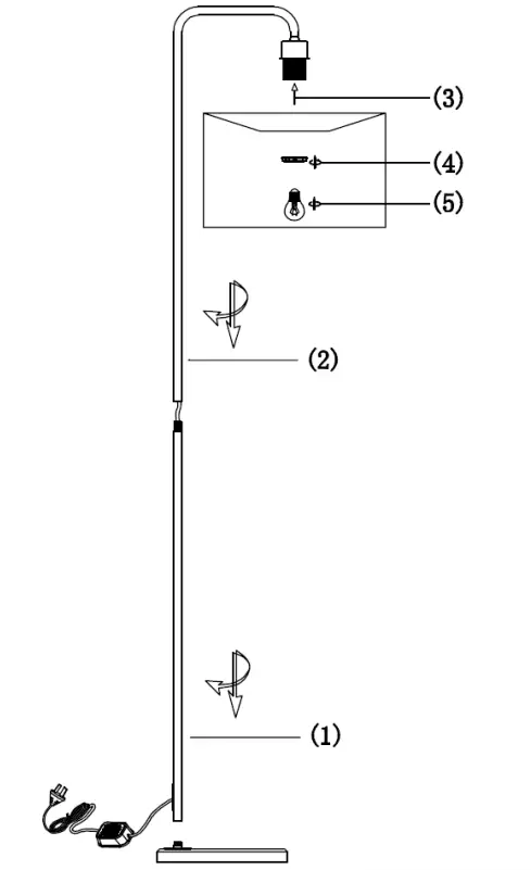 Telbix INGRID FL-GD-BK 1 Light Floor Lamp fig 1