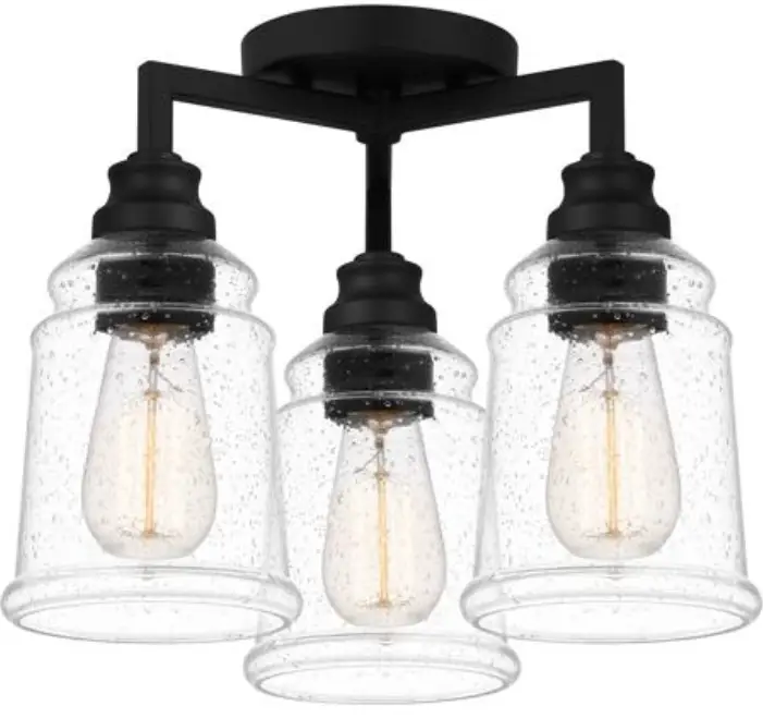 QUOIZEL MCI1614MBK 14 Inch Matte Black Flush Mount Ceiling Light PRODUCT