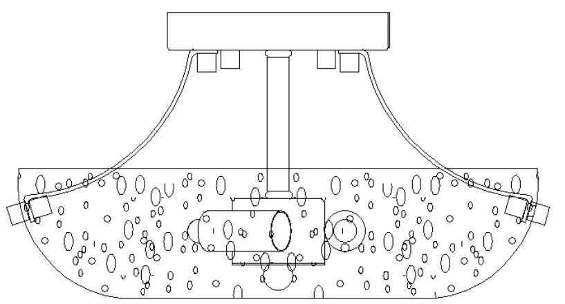 Uolfin 5069556 3-Light 11-Inch Matte Black and Seeded Glass Semi-flush Mount Light-FIG1