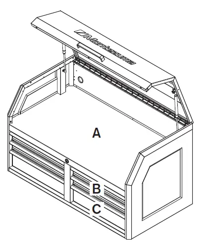 Montezuma M462406CH, M462411TC 46X24 Inch Tool Chest and Cabinet 1