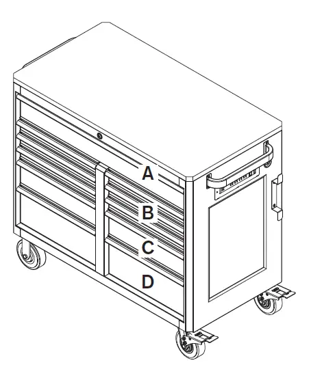 Montezuma M462406CH, M462411TC 46X24 Inch Tool Chest and Cabinet 2