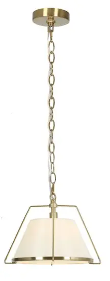 Uolfin A04769 Plano 1-Light 11.8-Inch Gold Incandescent Semi-flush Mount Light