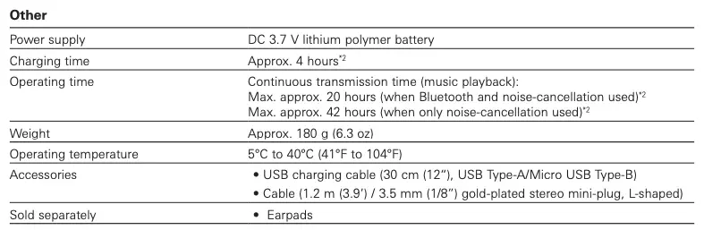 Specifications 2