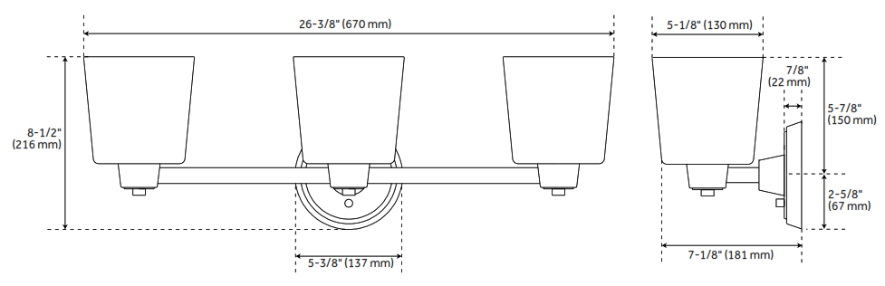 PARK HARBOR 946385 Windsor Gate 3 Light Seeded Glass Vanity Light - 1