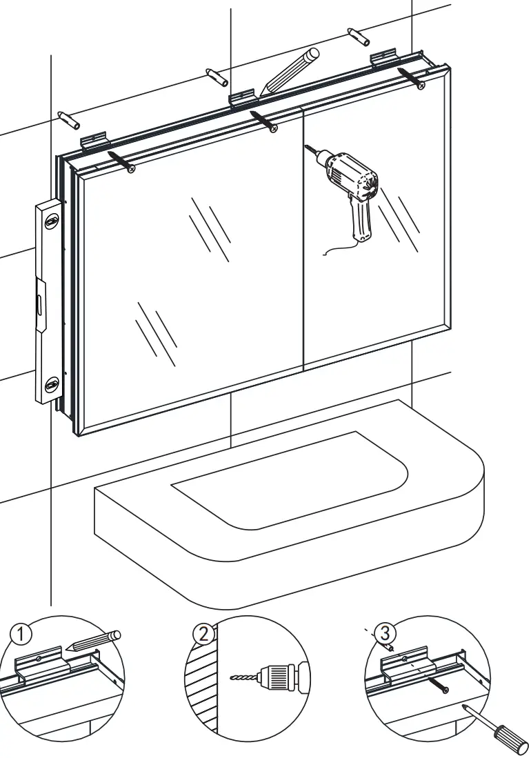 iSTYLE HOME AMC 30 Inch Aluminum Medicine Cabinet - Figure 5