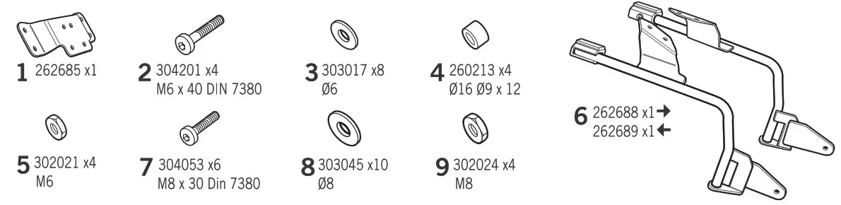 SHAD Voge 300R (20-21) 3P Pannier- Fitting Kit