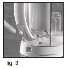 Move the valve on the handle down