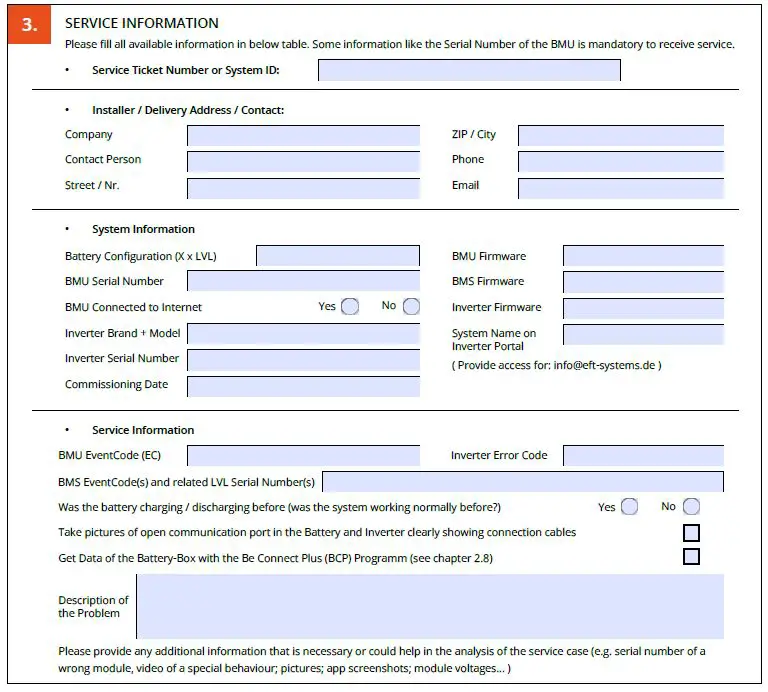 BYD Battery-Box Premium LVL Service Checklist