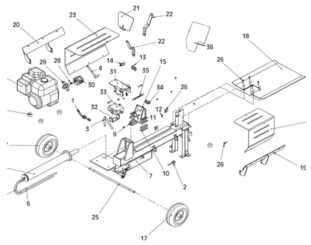 Clarke 3402041 Petrol Driven Log Splitter - PARTS