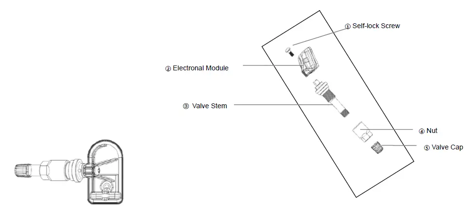 BH SENS TMSS6A4 TPMS Clamp-In Sensor fig 1