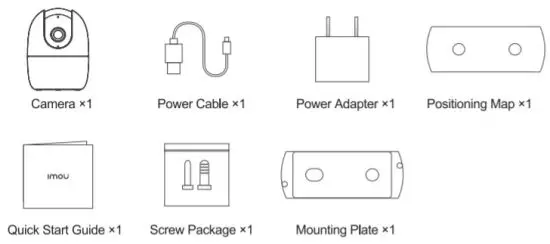 IMOU IPC A22EP-V2 WiFi Pan and Camera - package Content