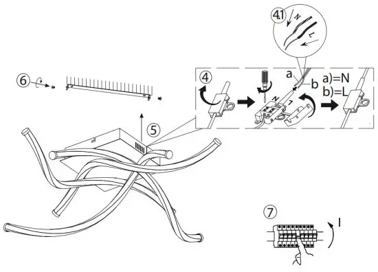 Paul Neuhaus 6539-55 LED Ceiling Light - electrical connection