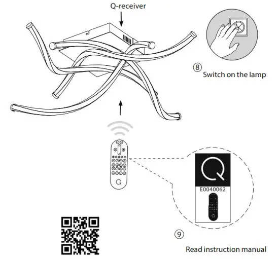 Paul Neuhaus 6539-55 LED Ceiling Light - teach remote control