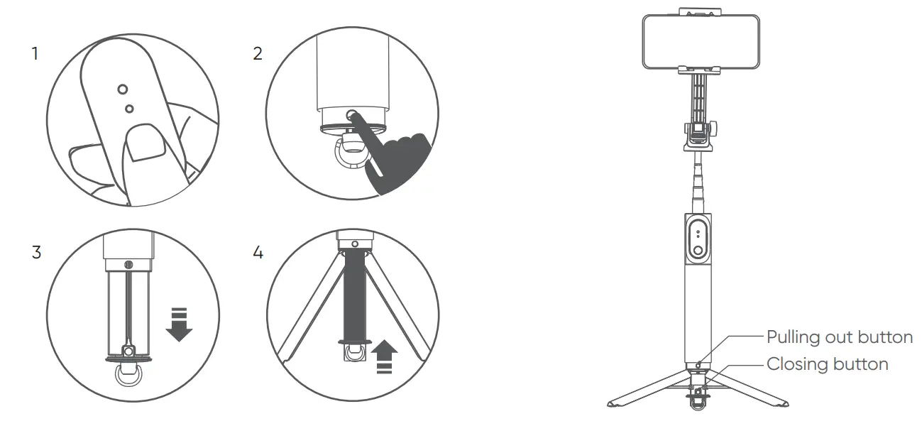 Winners Sun Plastic Electronic WS 20020 Tripod Selfie Stick - Optional