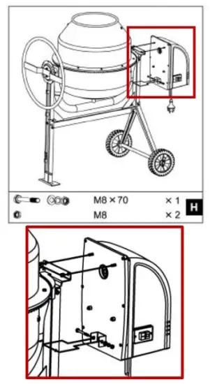 ZIPPER ZI BTM160 Concrete Mixer - motor housing