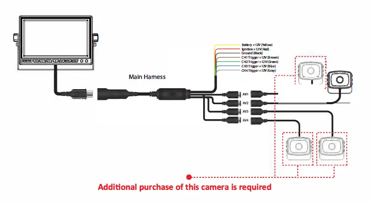 VECLESUS VMQD 7 Inch 1080P HD DVR Wired Backup Camera System fig 2
