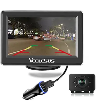 VECLESUS VMQD 7 Inch 1080P HD DVR Wired Backup Camera System featured