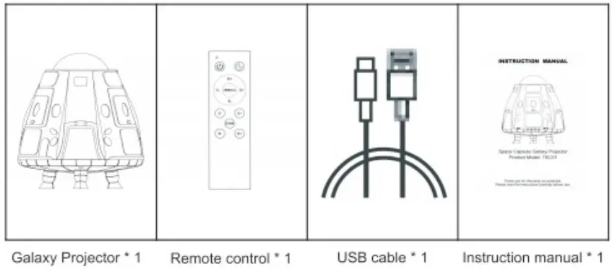 TONGDAYTECH TKC01 Space Capsule Galaxy Projector Lamp - 1