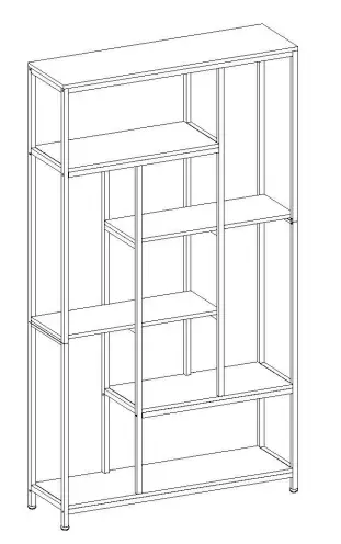 EARLIMART B081G98H8B 70.8 Inch Brown Engineered Wood 9 Shelf Etagere Bookcase fig 1