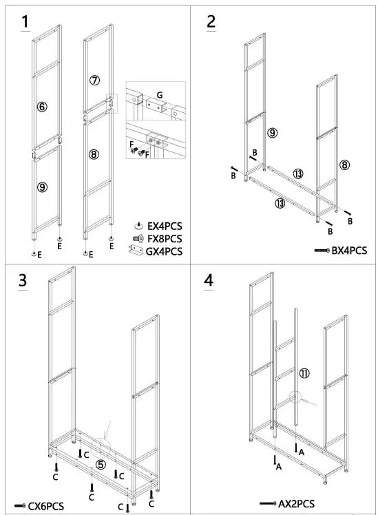 EARLIMART B081G98H8B 70.8 Inch Brown Engineered Wood 9 Shelf Etagere Bookcase fig 5