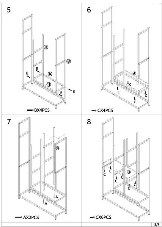 EARLIMART B081G98H8B 70.8 Inch Brown Engineered Wood 9 Shelf Etagere Bookcase fig 6