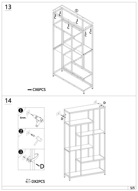 EARLIMART B081G98H8B 70.8 Inch Brown Engineered Wood 9 Shelf Etagere Bookcase fig 7