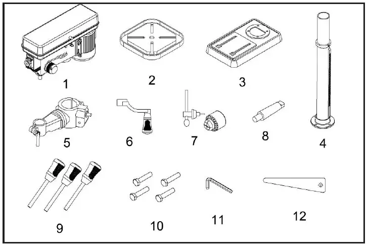 GLOBAL-INDUSTRIAL-257272-Bench-Top-Drill-Press-fig-2