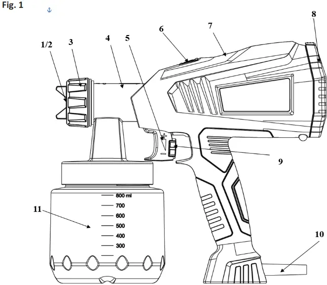 BORMANN BPG8100 Electric Paint Gun - fig 1
